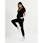 Alternate image 6 for A Pea in the Pod&reg; Essentials Large Luxe Short Sleeve Maternity Jumpsuit in Black