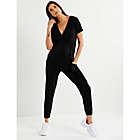 Alternate image 7 for A Pea in the Pod&reg; Essentials Large Luxe Short Sleeve Maternity Jumpsuit in Black