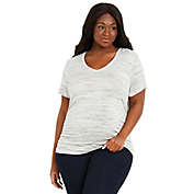 Motherhood Maternity&reg; Plus Size V-Neck Side Ruched Maternity Tee in Grey