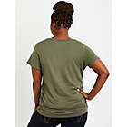 Alternate image 1 for Motherhood Maternity&reg; 2X V-Neck Side Ruched Maternity T-Shirt in Olive