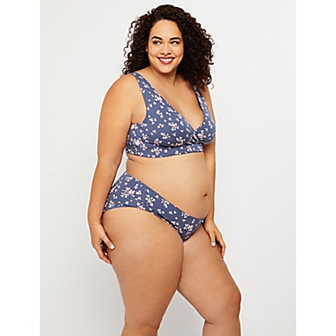 Motherhood Maternity&reg; 1X Plus Size Wrap Maternity and Nursing Sleep Bra in Navy Floral. View a larger version of this product image.