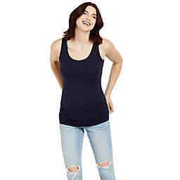 Motherhood Maternity® Side Ruched Scoop Neck Maternity Tank Top in Navy