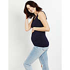 Alternate image 2 for Motherhood Maternity&reg; Small Side Ruched Scoop Neck Maternity Tank Top in Navy