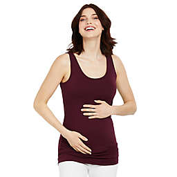 Motherhood Maternity® Medium Side Ruched Scoop Neck Maternity Tank Top in Burgundy