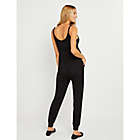 Alternate image 6 for Motherhood Maternity&reg; Small French Terry Jogger Maternity Jumpsuit in Black