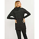 Alternate image 1 for Motherhood Maternity&reg; Large Hacci Cowl Neck Maternity Long Sleeve Tunic in Charcoal