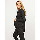 Alternate image 2 for Motherhood Maternity&reg; Large Hacci Cowl Neck Maternity Long Sleeve Tunic in Charcoal