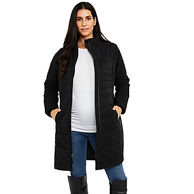 Maternity Motherhood&reg; Core Puffer Maternity Jacket in Black. View a larger version of this product image.