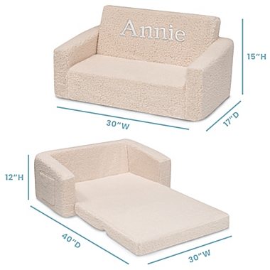 Delta Children&reg; Cozee Sherpa Personalized Flip-Out Sofa to Lounger. View a larger version of this product image.