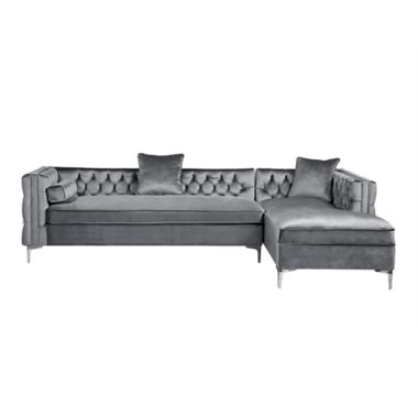 Inspired Home Velvet Sectional Sofa Collection. View a larger version of this product image.