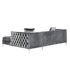 Alternate image 5 for Inspired Home Velvet Sectional Sofa Collection