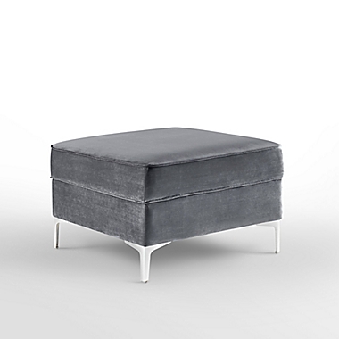 Inspired Home Clarinda Velvet Ottoman. View a larger version of this product image.