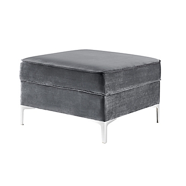Inspired Home Clarinda Velvet Ottoman. View a larger version of this product image.