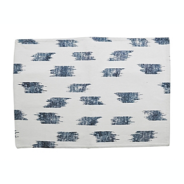 Everhome&trade; Ikat Stripe Placemats in White/Blue (Set of 4). View a larger version of this product image.