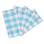 H for Happy&trade; Tonal Gingham Plaid Napkins in Light Blue (Set of 4)