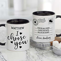 "I Choose You" Personalized Valentine's Day 11 oz. Coffee Mug in Black