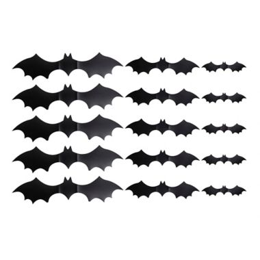 H for Happy&trade; 15-Piece Stick-On Bats Set in Black. View a larger version of this product image.