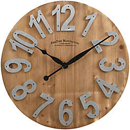 FirsTime&reg; 22.5-Inch Slat Wall Clock in Wood
