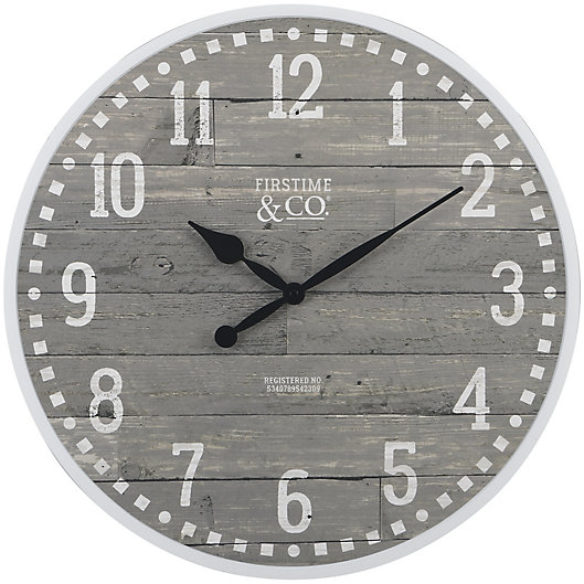 Alternate image 1 for FirsTime® Arlo Farmhouse 20-Inch Wall Clock in Grey