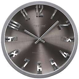 FirsTime® 10-Inch Steel Dimension Round Wall Clock in Silver
