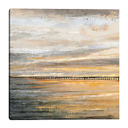 Masterpiece Art Gallery Evening Pier 35-Inch Square Canvas Wall Art