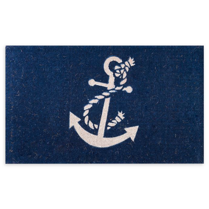 Envelor Home And Garden 24 X 39 Nautical Anchor Coir Door Mat