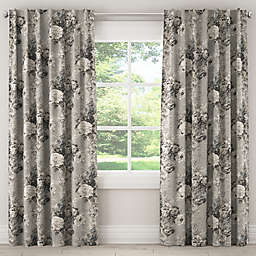 Skyline Ballad Bouquet 108-Inch Rod Pocket/Back Tab Window Curtain Panel in Grey