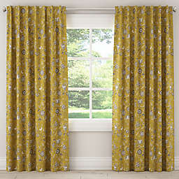 Skyline Dahlia 96-Inch Rod Pocket/Back Tab Window Curtain Panel in Yellow