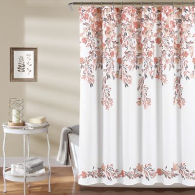 Pretty Gray Red White Snowflake Fabric Shower Curtain Hooks Waterproof 