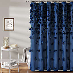 Lush Decor 72-Inch x 72-Inch Riley Shower Curtain in Navy