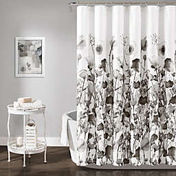 Lush Decor 72-Inch x 72-Inch Zuri Flora Shower Curtain in White/Black