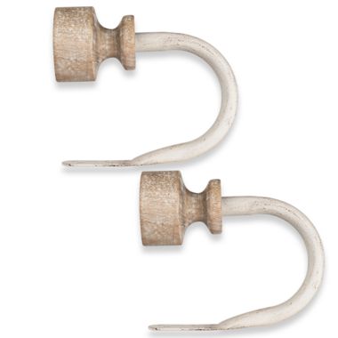 Bee &amp; Willow&trade; Iris Holdbacks in Weathered Oak (Set of 2). View a larger version of this product image.