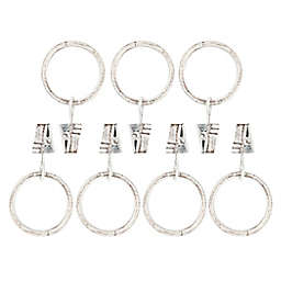 Bee & Willow™ Iris Curtain Clip Rings in Weathered Oak (Set of 7)