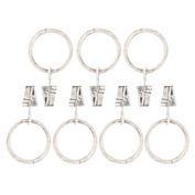 Bee &amp; Willow&trade; Iris Curtain Clip Rings in Weathered Oak (Set of 7)