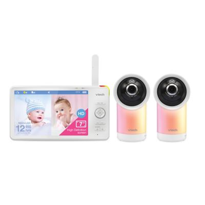 VTech&reg; RM7766-2HD 2 Camera 1080p Smart WiFi Baby Monitor in White