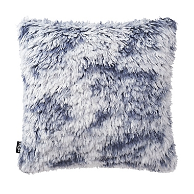 UGG&reg; Castlerock Faux Fur Square Throw Pillow in Ocean. View a larger version of this product image.