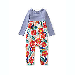 Tea Collection Size 9-12M Stripe and Tropical Floral Mixed Print Romper