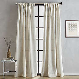 DKNY Classic Linen 84-Inch Rod Pocket Window Curtain Panels in Natural (Set of 2)