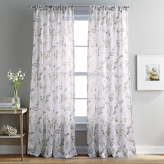 DKNY® Wallflower Rod Pocket Sheer Curtain Panels (Set of 2) | Bed DKNY® Wallflower Rod Pocket Sheer Curtain Panels (Set of 2) | Bed