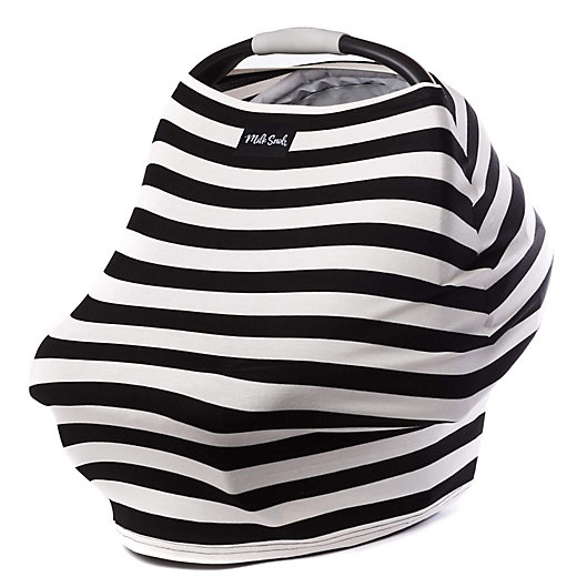 Alternate image 1 for Milk Snob® Multi-Use Car Seat Cover in Black/White Stripe