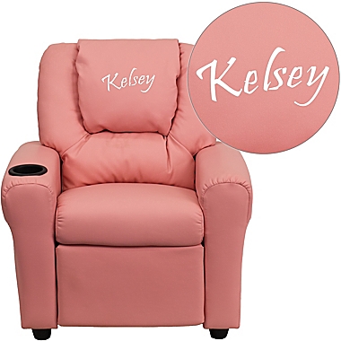 Flash Furniture Personalized Kids Recliner in Pink. View a larger version of this product image.