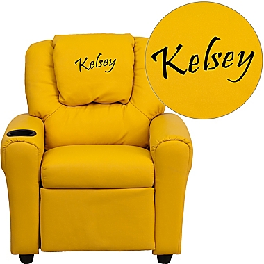 Flash Furniture Personalized Kids Recliner in Yellow. View a larger version of this product image.