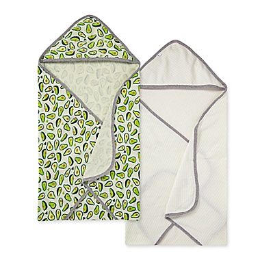 Burt&#39;s Bees Baby&reg; 2-Pack Avo-Crazy Hooded Towels in Honeydew. View a larger version of this product image.