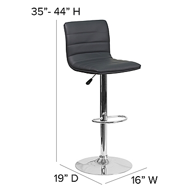 Flash Furniture Contemporary Height Contoured Adjustable Vinyl Bar Stool. View a larger version of this product image.