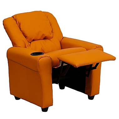 Flash Furniture Vinyl Kids Recliner with Headrest and Cup Holder. View a larger version of this product image.