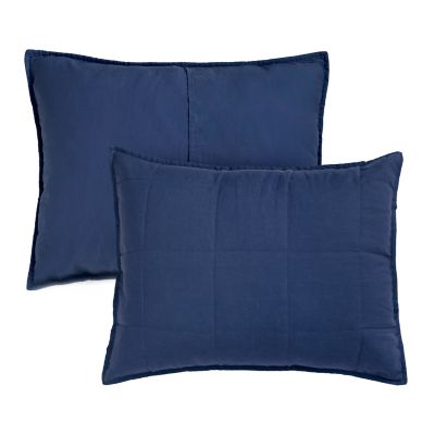 Welhome Relax Standard Pillow Shams in True Navy (Set of 2)
