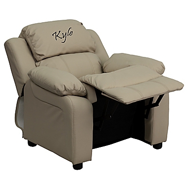 Flash Furniture Vinyl Kids Recliner in Beige. View a larger version of this product image.