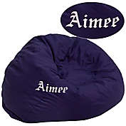 Flash Furniture Personalized Kids Large Bean Bag Chair in Navy