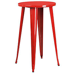Flash Furniture 24-Inch Round Metal Indoor/Outdoor Bar Table in Red