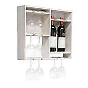 Elegant Designs Wall Mounted Wine Shelf in White Wash